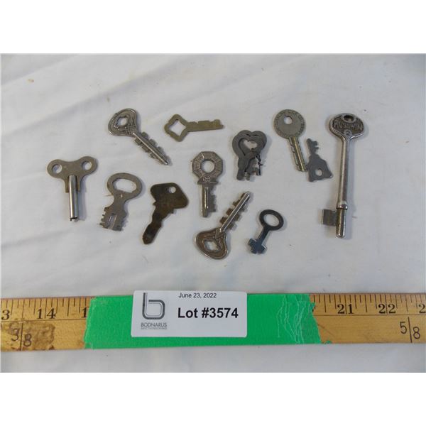 Assorted keys , Old ford key clock key and skeleton key