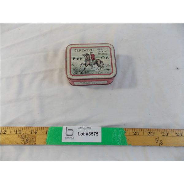 repeater tobacco tin VINTAGE ADVERTISING EMPTY FINE CUT COLLECTIBLE M-406 Anyone know how old these