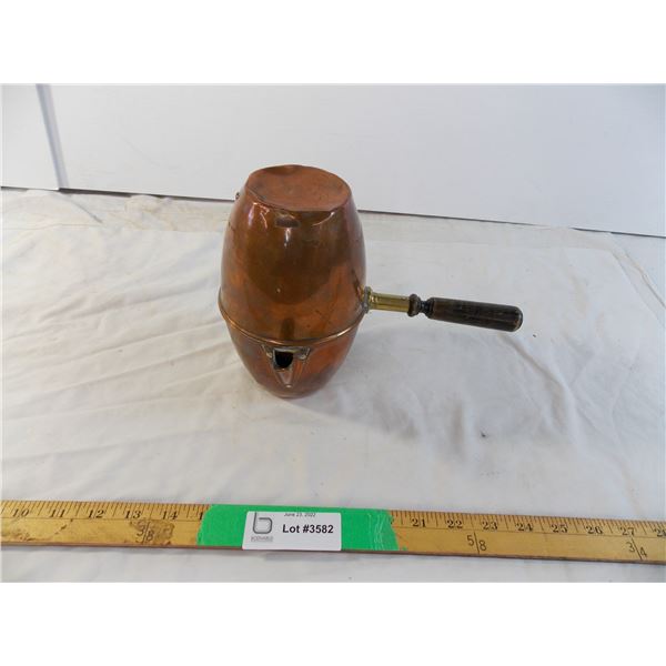 Copper Coffee Pot handle unscrews to open