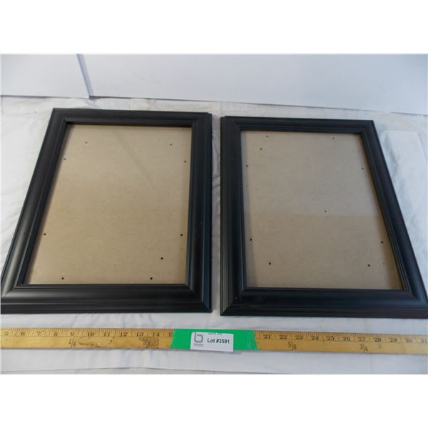 (2) black matching picture frames