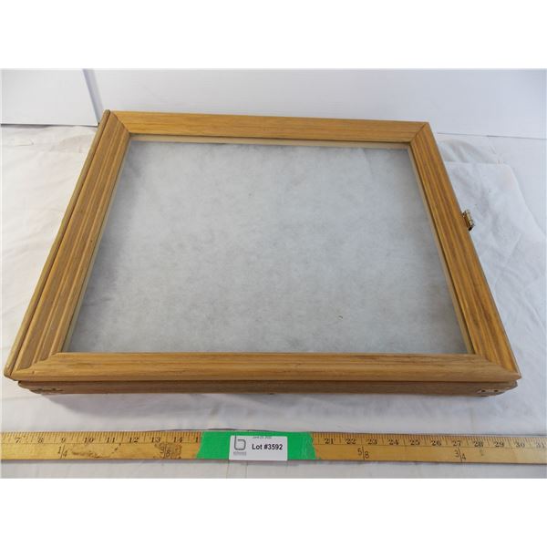 Wooden display frame with cotton backing