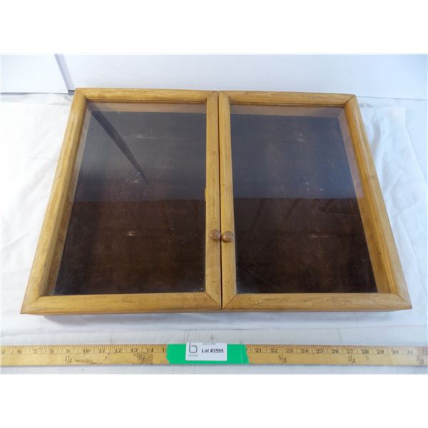 Wooden Display frame with window doors and felt foam background