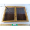 Image 1 : Wooden Display frame with window doors and felt foam background