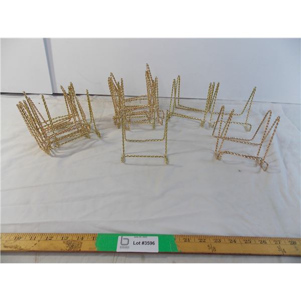 (20)Golden metal wire wrapped plate or picture stand