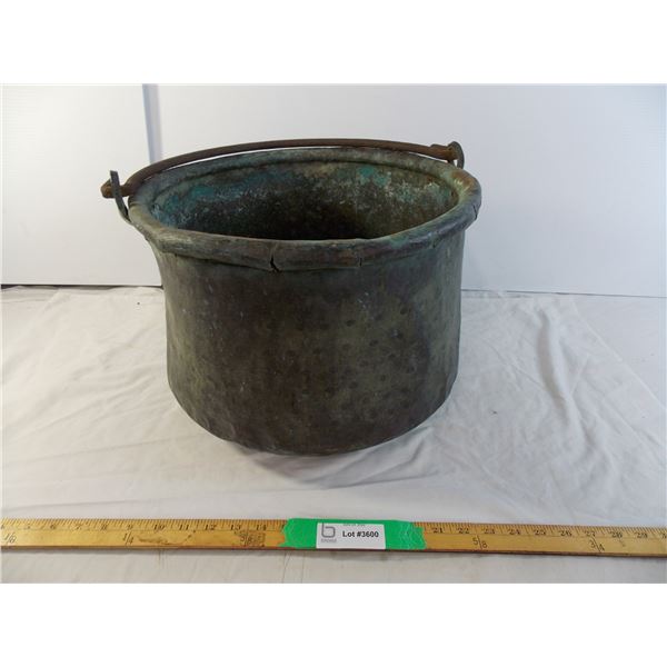 Early 1800s French Copper Cauldron Hand-Forged Handle