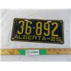 Image 1 : Alberta 1925 licence plate