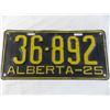 Image 2 : Alberta 1925 licence plate