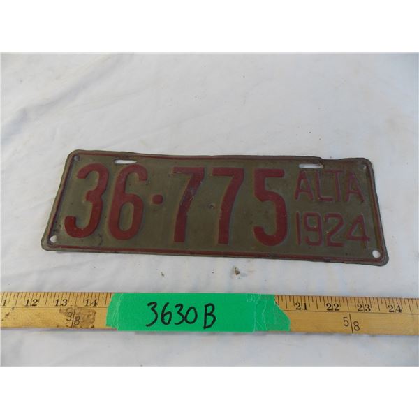 Alberta 1924 License plate