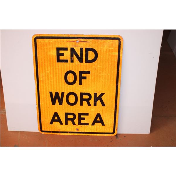 *End Of Work Area Sign 29.5”X23