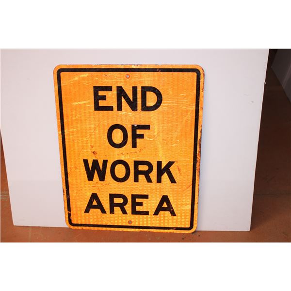 *End Of Work Area Sign 29.5”X23