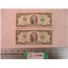Image 1 : (2) $2 US Bills - consecutive S/N