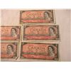 Image 3 : (5) 1954 - $2 Canadian Bills