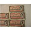 Image 3 : (5) 1954 - $2 Canadian Bills