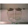 Image 1 : (2) Glass storage jars with lids