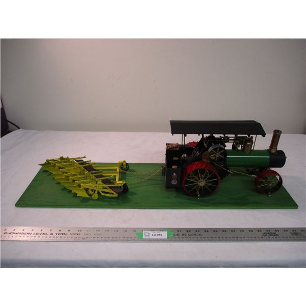 Case Steam Tractor with Cockshutt Breaking Plow - 8 shear handmade 34" with display