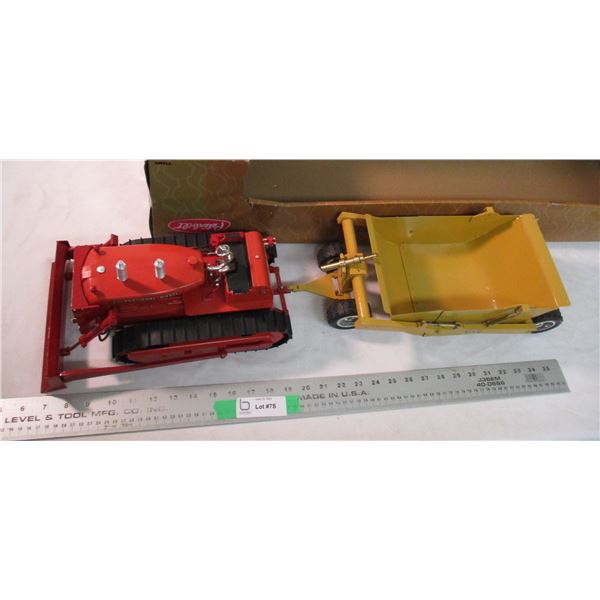 IH model TD-25 Crawler with Custom blade + custom built Bucyrus-Erie earth mover (with misc box)