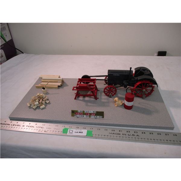 McCormick Deering Model 1530 Tractor + with custom built log cutter display - 24x12