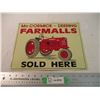 Image 1 : McCormick-Deering Farmalls Sold Here tin sign 10.25x13