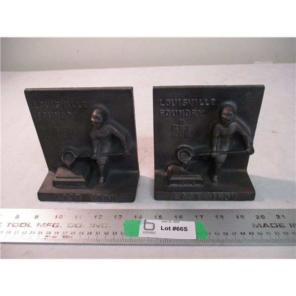 Louisville Foundry IH Cast Iron Bookends
