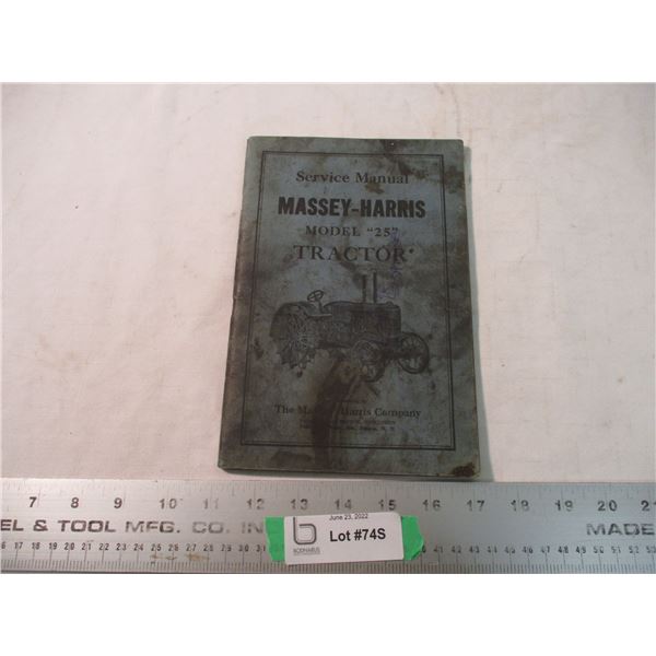 Massey harris Model 25 Tractor Service Manual