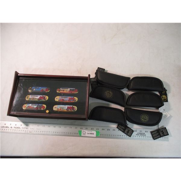 Franklin Mint (6) IHC Knife Collection in display case