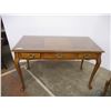 Image 2 : *Wood writing desk (glass top_ with chair - 48W 24D 30T