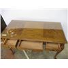 Image 3 : *Wood writing desk (glass top_ with chair - 48W 24D 30T