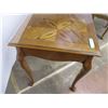 Image 4 : *Wood writing desk (glass top_ with chair - 48W 24D 30T