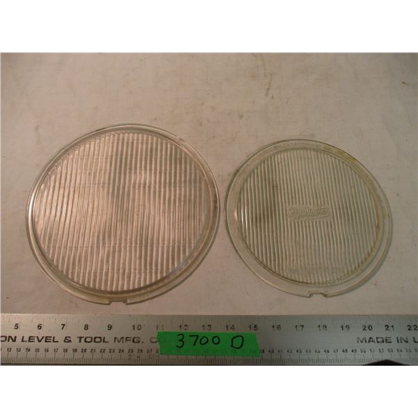 (2) Glass Lens (one is stamped 1923)