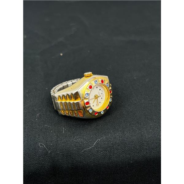 Interesting Japanese ring watch with stones