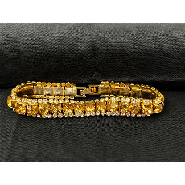 6.5" Vintage costume Bracelet with stones