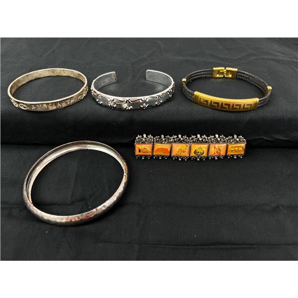 Group lot of 5 mixed ladies bracelets