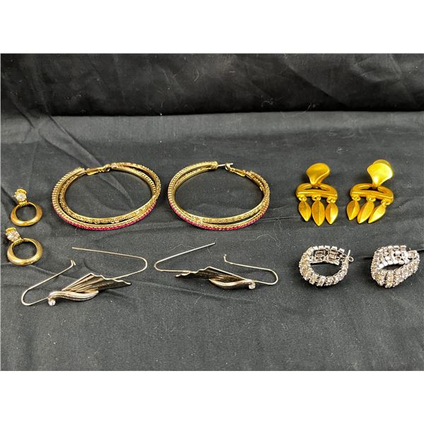 Vintage group of 5 costume earrings some stones