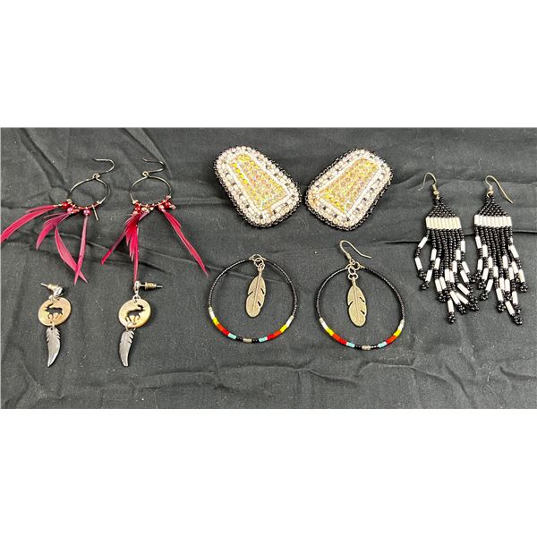 Group of 5 Indigenous style ladies earrings