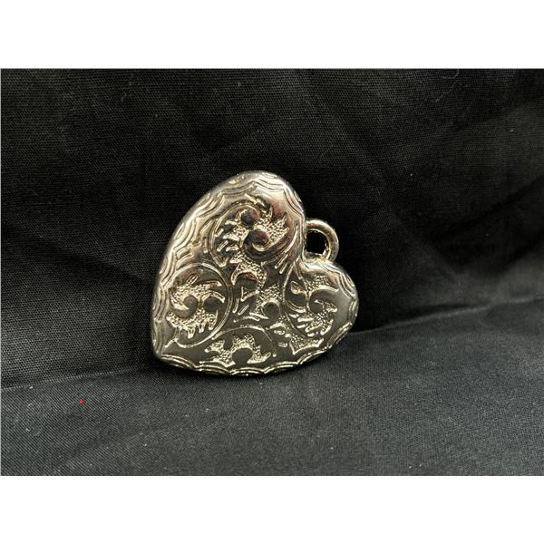 Large heavy metal heart pendant