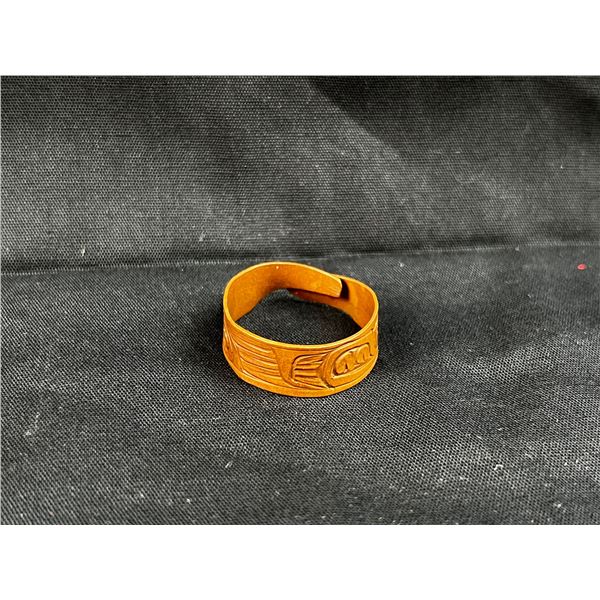 Vintage Haida hand made 'Raven' ring signed.