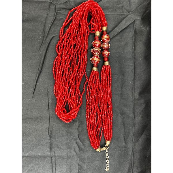 Large 34" multistrand adjustable necklace