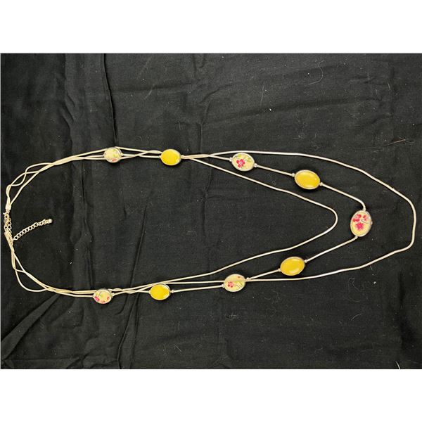 30" adjustable crossstitch style costume necklace