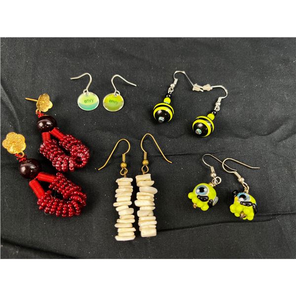 Lot of 5 bead style costume earrings