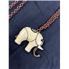 Image 2 : Large 28" enameled elephant pendant &chain