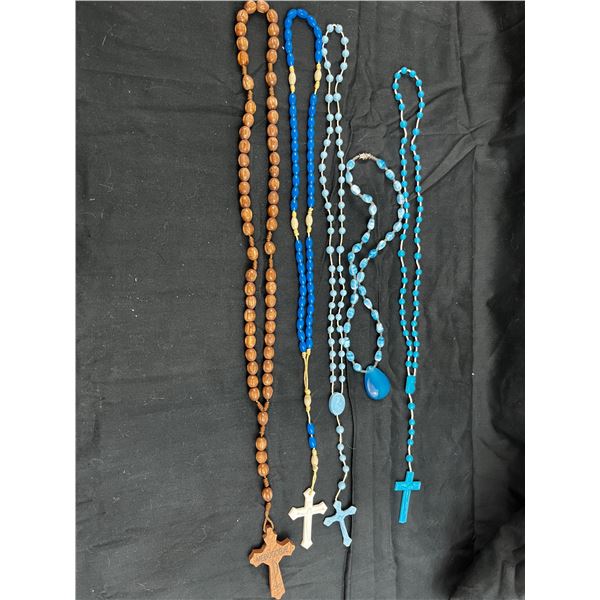 Lot of 5 rosary/prayer necklaces