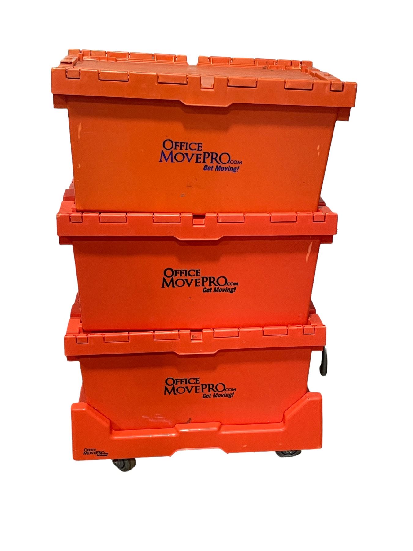 3 Stackable Totes with Wheeled Cart