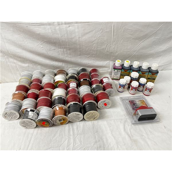 Assorted Leather Dye, Paint and Lace