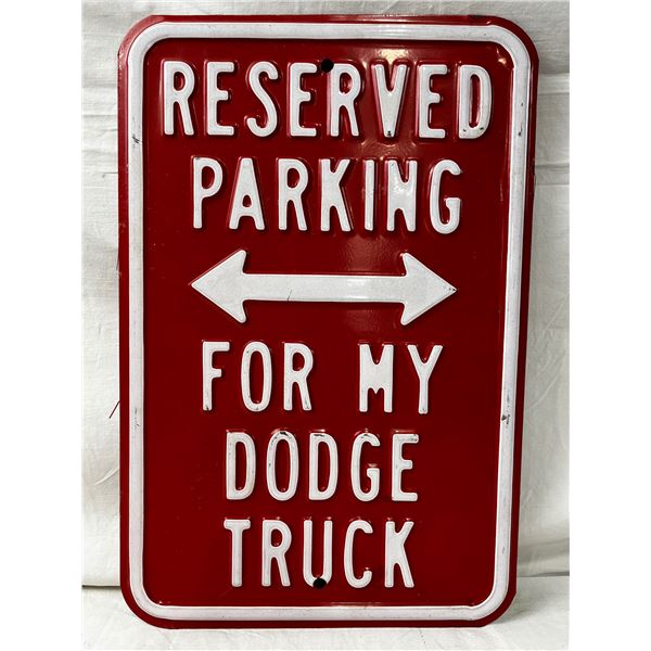 Reserved Parking Tin Sign