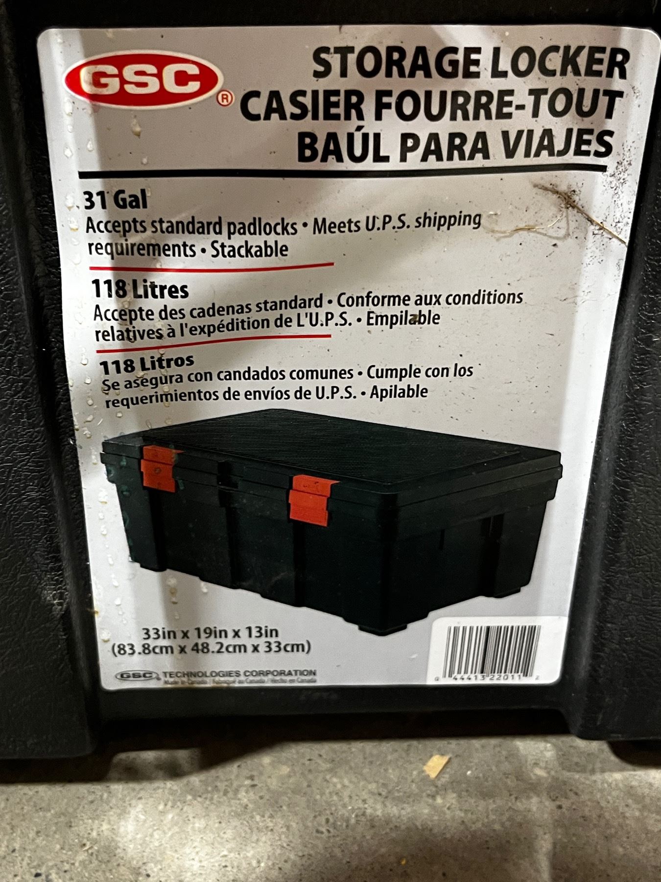 GSC 31 Gallon Storage Locker x 4