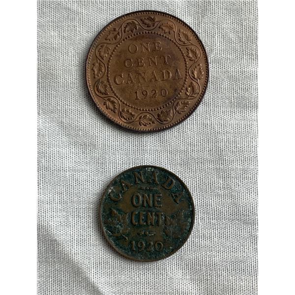 Canada 1920 Large and Small Cent set