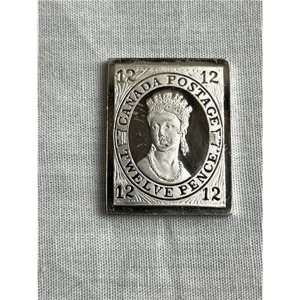 .925 sterling silver art bar with stamp motif