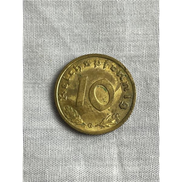 Nazi Germany 1937G copper 10p coin