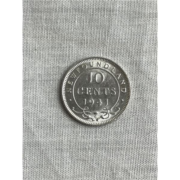 High Grade 1941 Newfoundland silver 10 cent