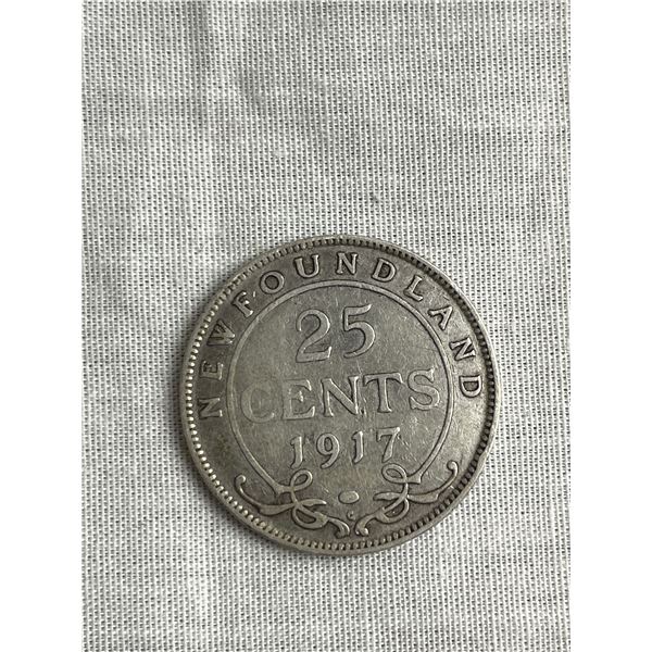 1917 Newfoundland Silver 25 cent